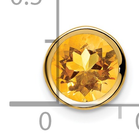 14k 7mm Round Citrine Bezel Chain Slide