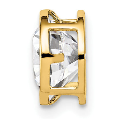 14k 7mm Round Cubic Zirconia Bezel Chain Slide