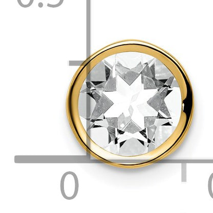 14k 7mm Round Cubic Zirconia Bezel Chain Slide