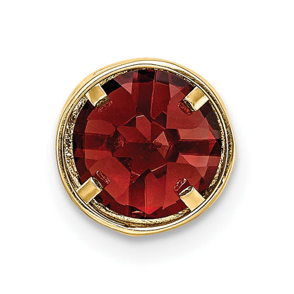 14k 7mm Round Garnet Bezel Chain Slide