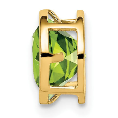 14k 7mm Round Peridot Bezel Chain Slide