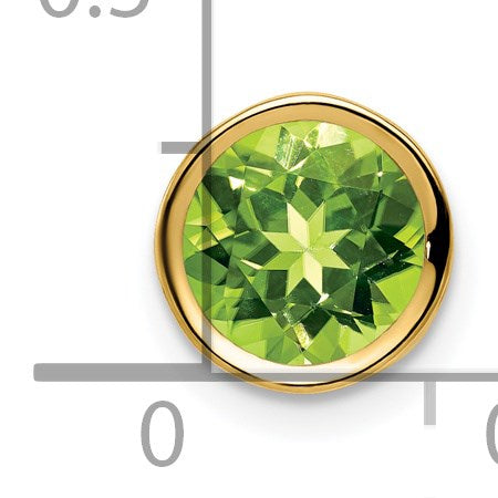 14k 7mm Round Peridot Bezel Chain Slide