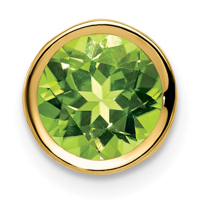 14k 7mm Round Peridot Bezel Chain Slide