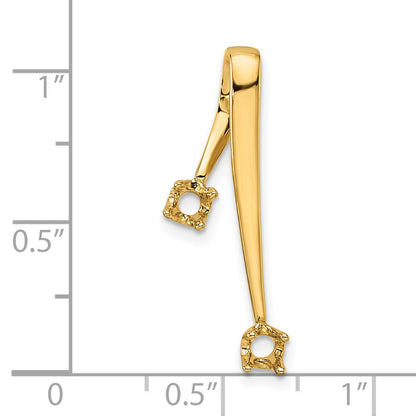 14k Holds 2-3.0mm Stone, Chain Slide Mounting