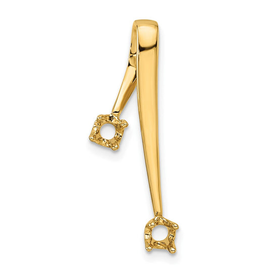 14k Holds 2-3.0mm Stone, Chain Slide Mounting