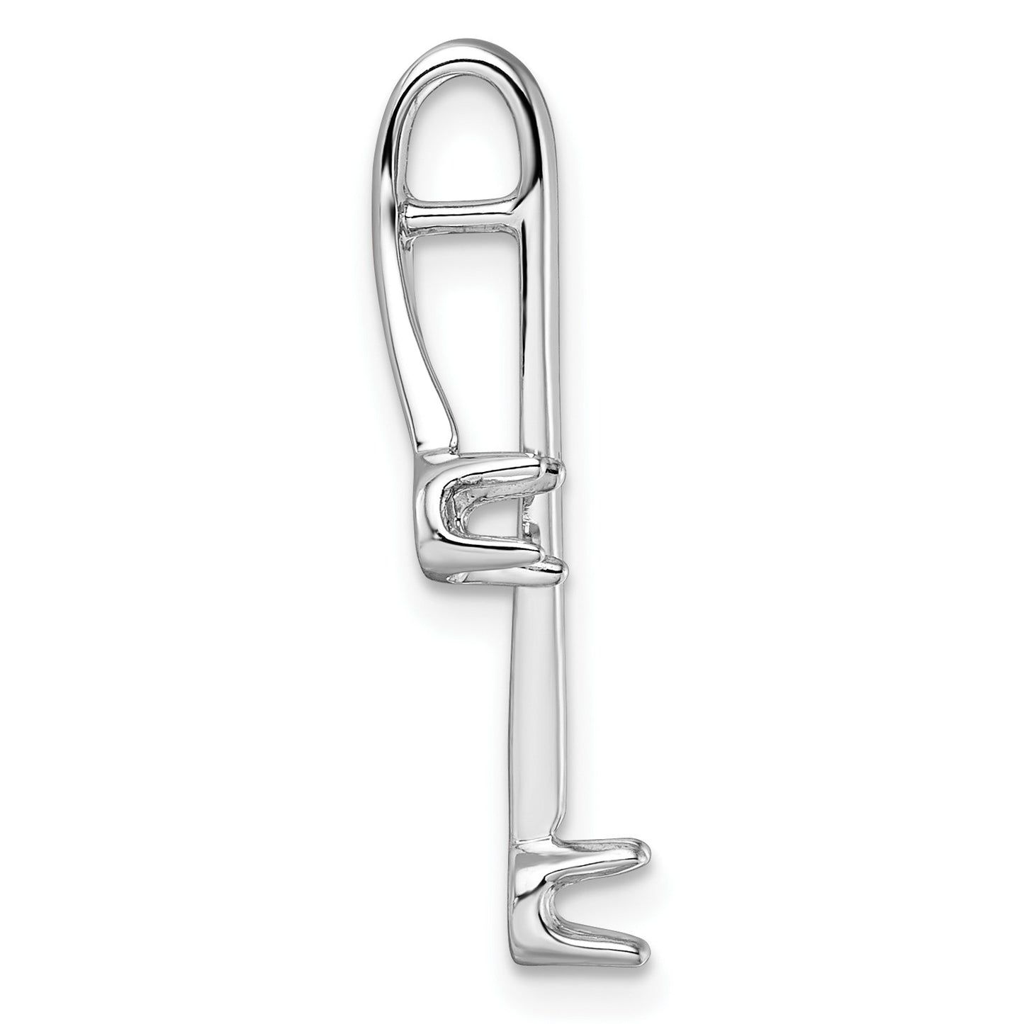14k White Gold Holds 2-3.0mm Two-stone Chain Slide Mounting