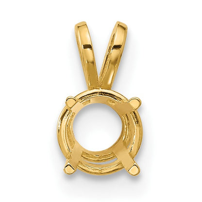 14k 6mm Round Stone Pendant Mounting