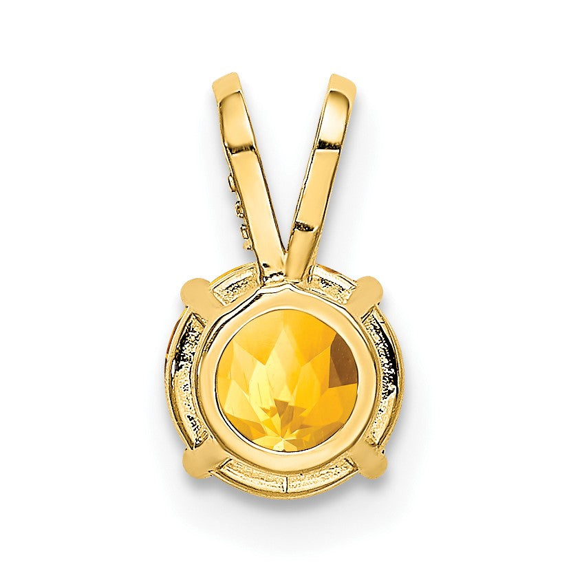14k 6mm Round Citrine Pendant