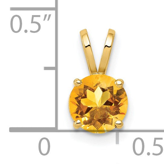 14k 6mm Round Citrine Pendant
