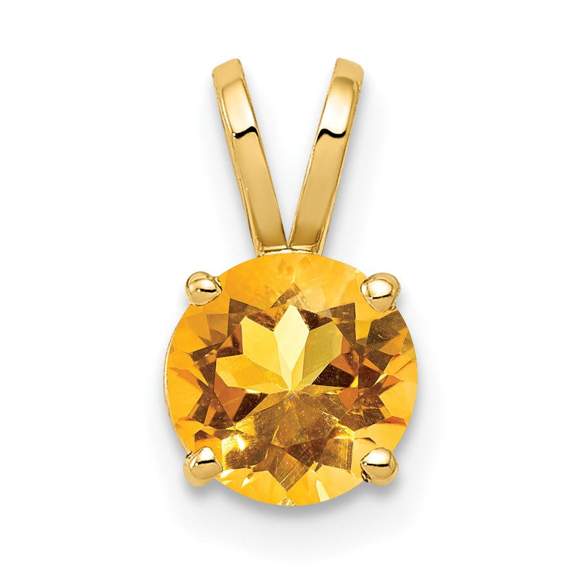 14k 6mm Round Citrine Pendant