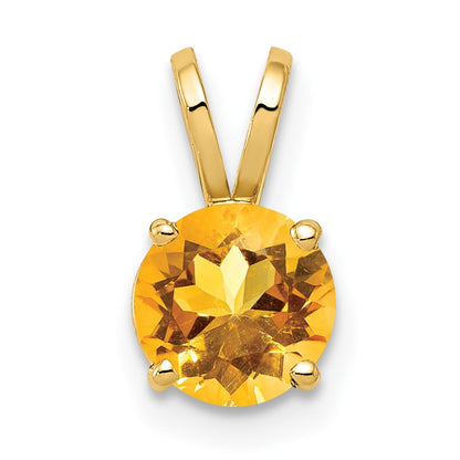 14k 6mm Round Citrine Pendant