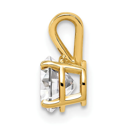 14k 6mm Round Cubic Zirconia Pendant