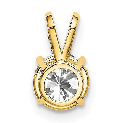 14k 6mm Round Cubic Zirconia Pendant