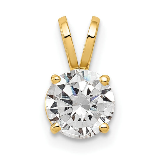 14k 6mm Round Cubic Zirconia Pendant