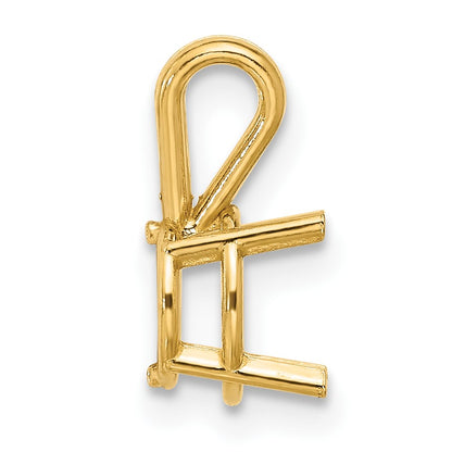 14k 7mm Round Stone Pendant Mounting
