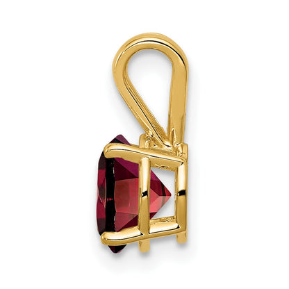 14k 7mm Round Garnet Pendant