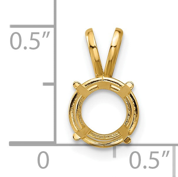 14k 8mm Round Stone Pendant Mounting