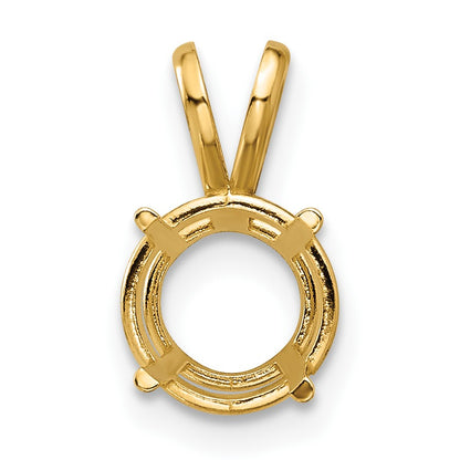 14k 8mm Round Stone Pendant Mounting