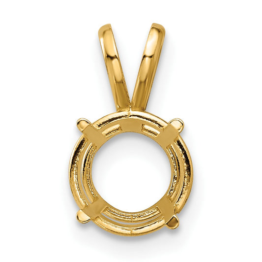 14k 8mm Round Stone Pendant Mounting