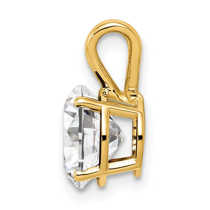 14k 8mm Round Cubic Zirconia Pendant