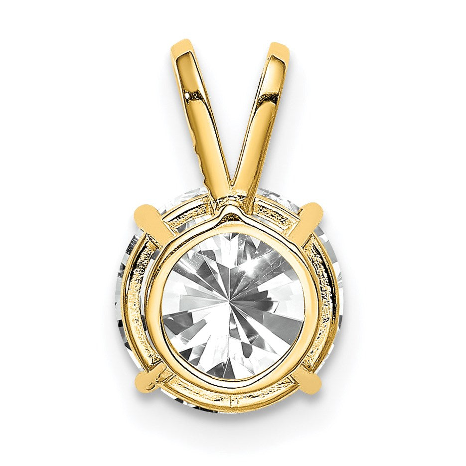 14k 8mm Round Cubic Zirconia Pendant
