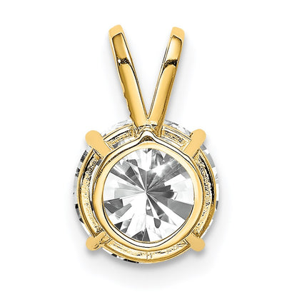 14k 8mm Round Cubic Zirconia Pendant
