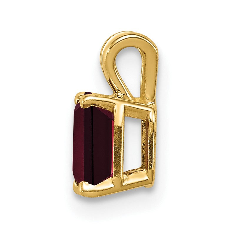 14k 6x4mm Emerald-cut Garnet Pendant