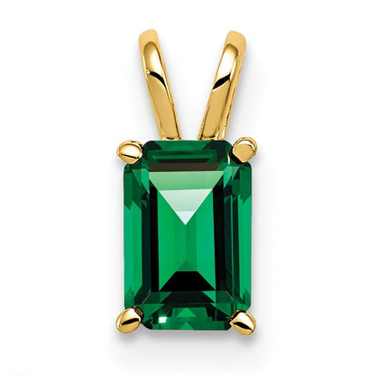 14k 6x4mm Emerald-cut Mount St. Helens Pendant