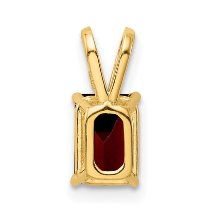 14k 7x5mm Emerald-cut Garnet Pendant