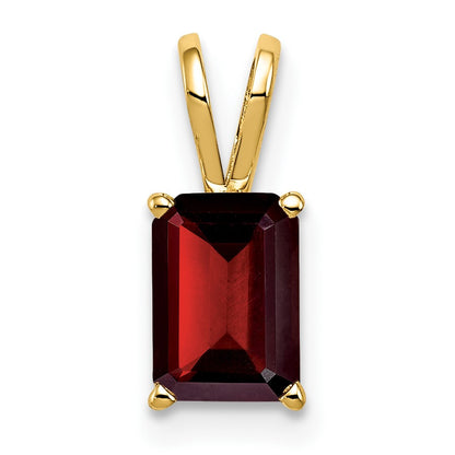 14k 7x5mm Emerald-cut Garnet Pendant