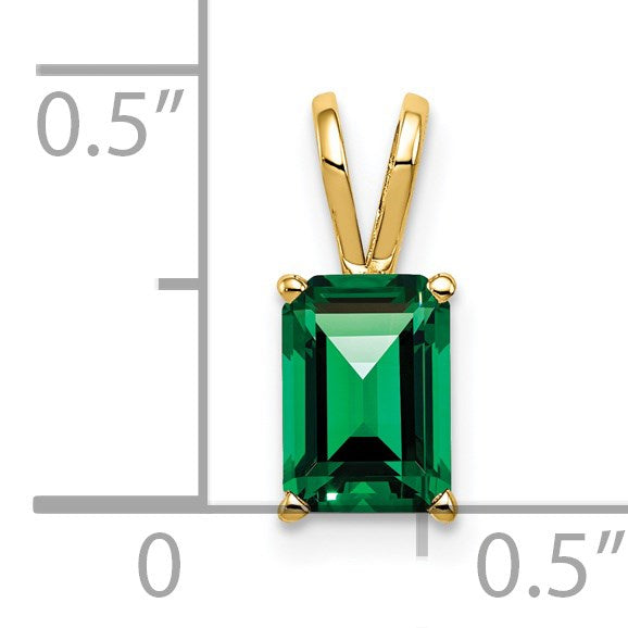 14k 7x5mm Emerald-cut Mount St. Helens Pendant