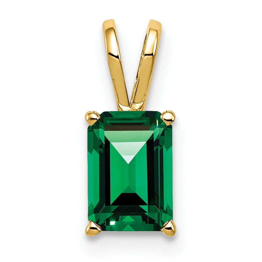 14k 7x5mm Emerald-cut Mount St. Helens Pendant