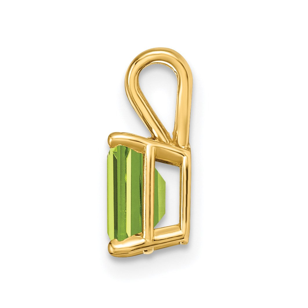 14k 7x5mm Emerald-cut Peridot Pendant