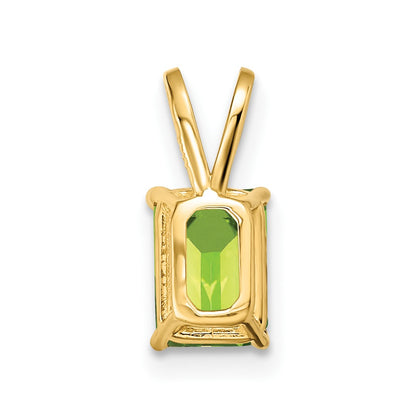 14k 7x5mm Emerald-cut Peridot Pendant