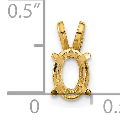 14k 7x5mm Oval Stone Pendant Mounting