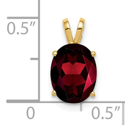 14k 9x7mm Oval Garnet Pendant