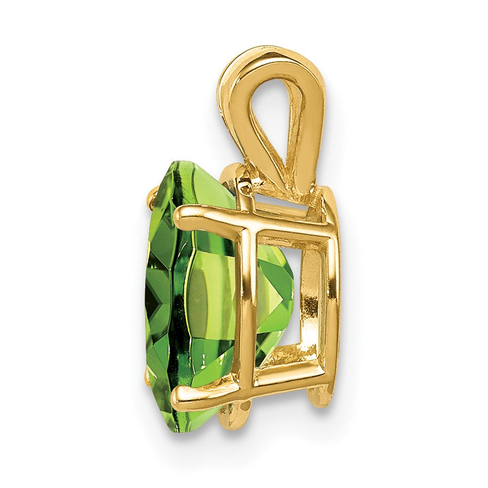 14k 9x7mm Oval Peridot Pendant