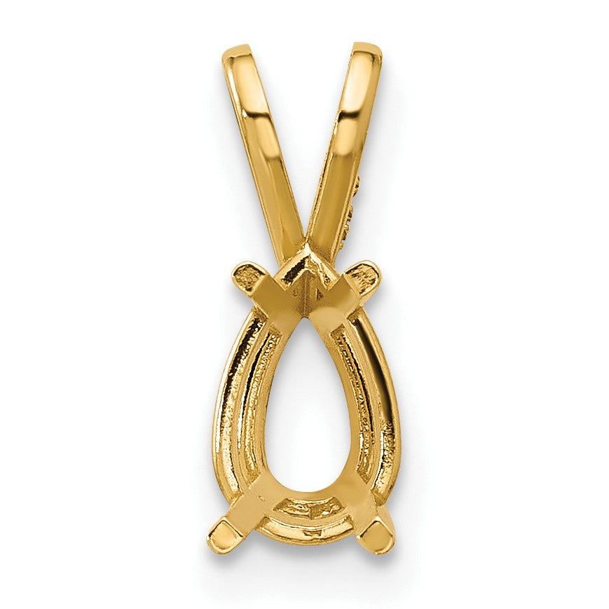 14k 8x5mm Pear Stone Pendant Mounting