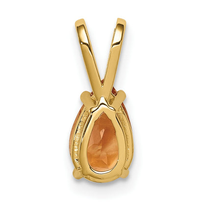 14k 8x5mm Pear Citrine Pendant