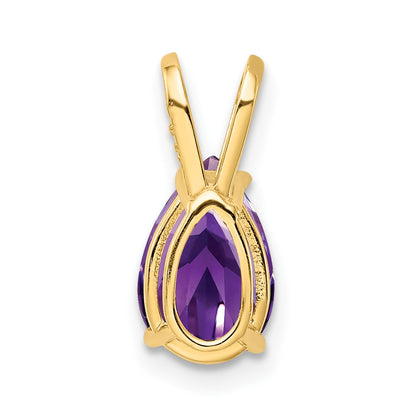 14k 9x6mm Pear Amethyst Pendant