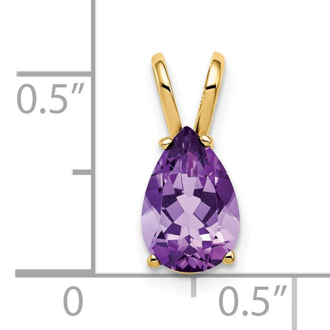 14k 9x6mm Pear Amethyst Pendant