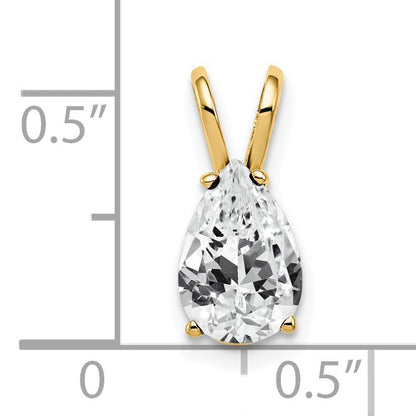 14k 9x6mm Pear Cubic Zirconia Pendant