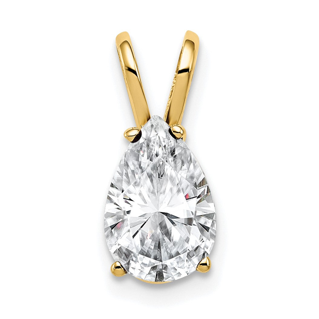 14k 9x6mm Pear Cubic Zirconia Pendant