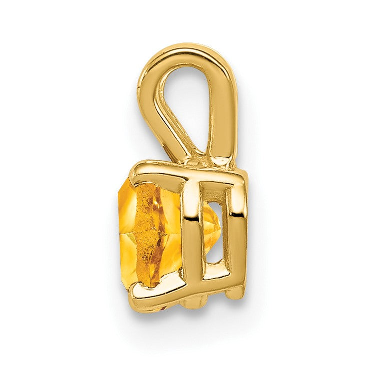 14k 5mm Heart Citrine Pendant