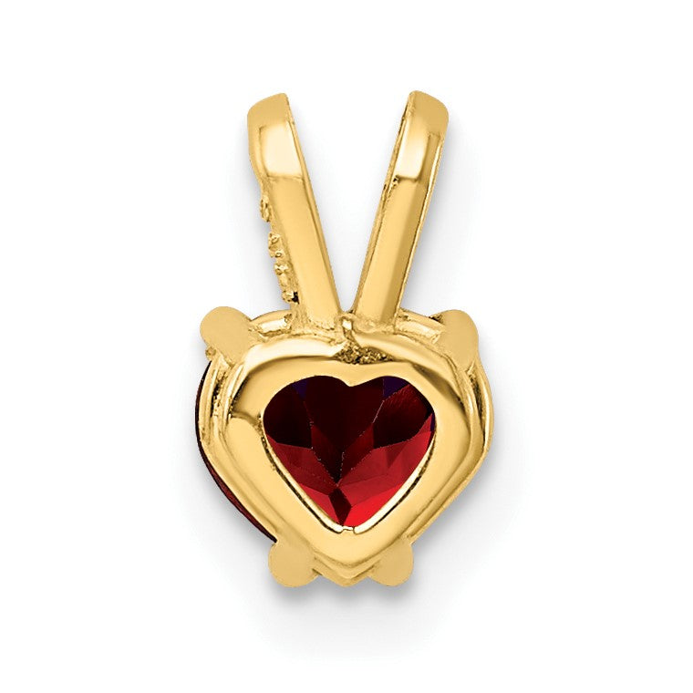 14k 5mm Heart Garnet Pendant