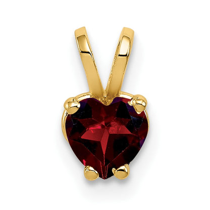 14k 5mm Heart Garnet Pendant