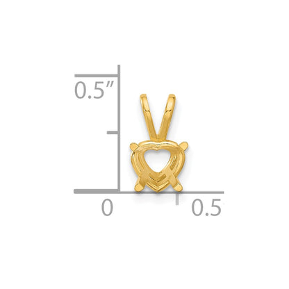 14k 6mm Heart Pendant Mounting