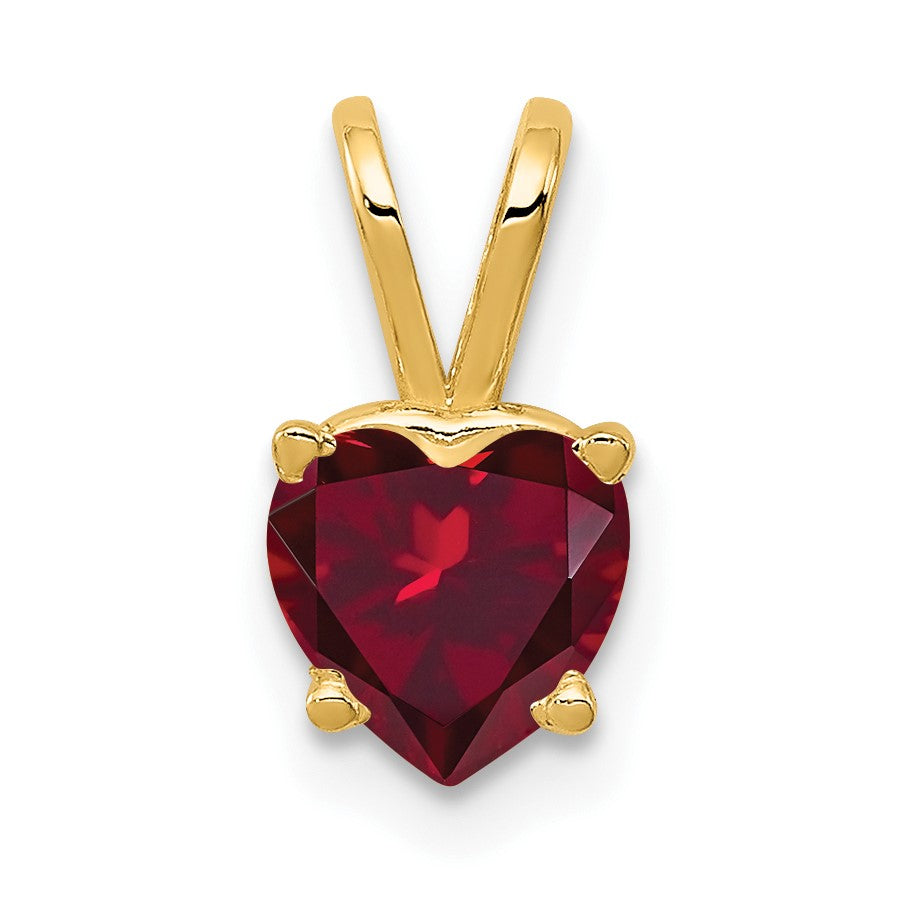 14k 6mm Heart Lab Created Ruby Pendant