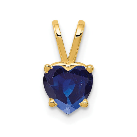 14k 6mm Heart Sapphire pendant