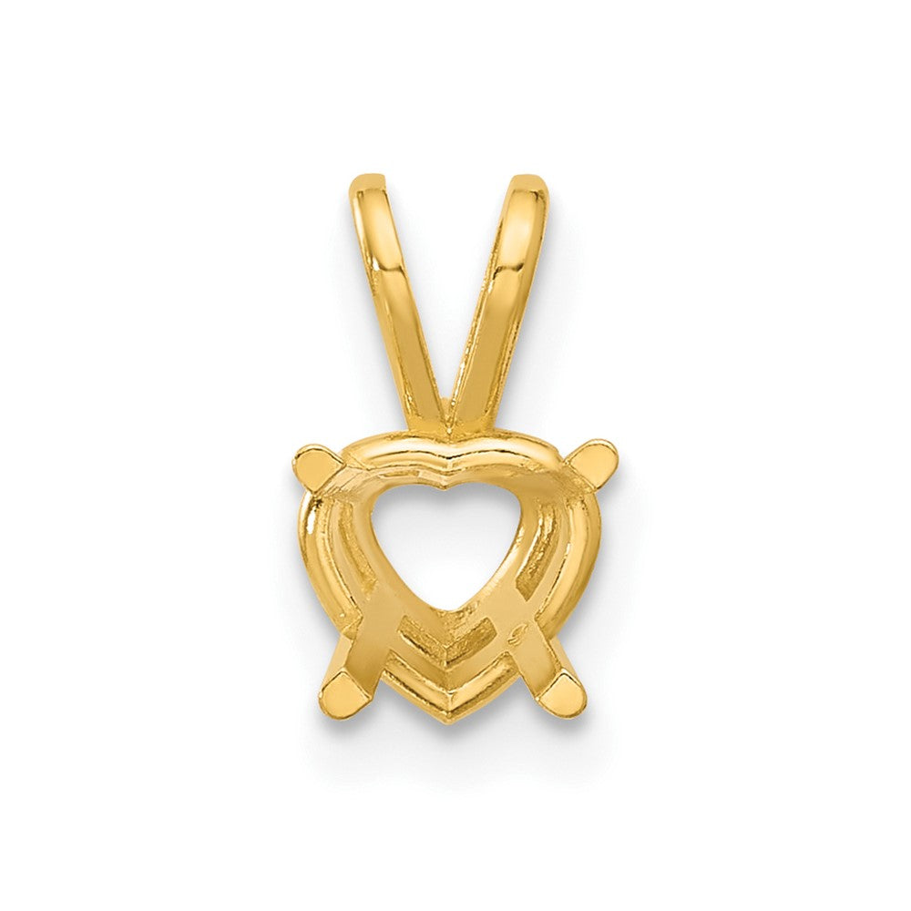 14k 6mm Heart Pendant Mounting